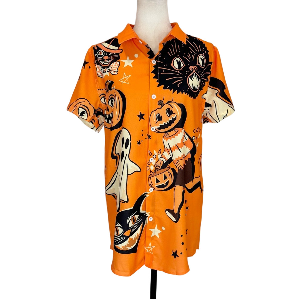 Arvilhill orange Halloween shirt, NWOT